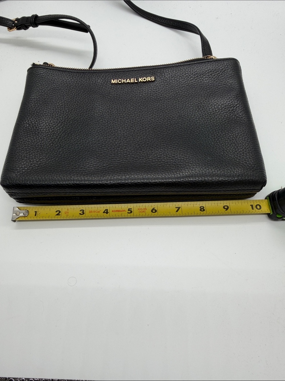 Michael Kors Black Leather Crossbody with Gold Logo NWOT - Picture 9 of 10